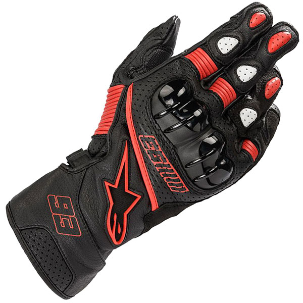 Image of Alpinestars Twin Ring Leather Gloves - Black / Red