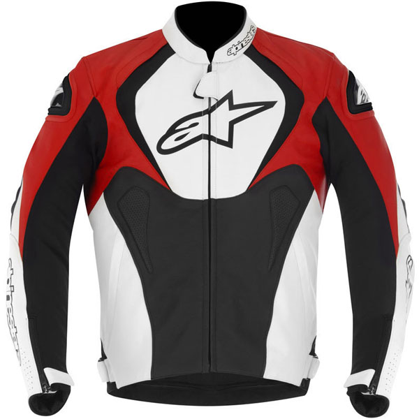 Alpinestars Jaws Leather Jacket Black White Red Free Uk Delivery Alpinestars Jaws Leather Jacket Black White Red Thumb 0