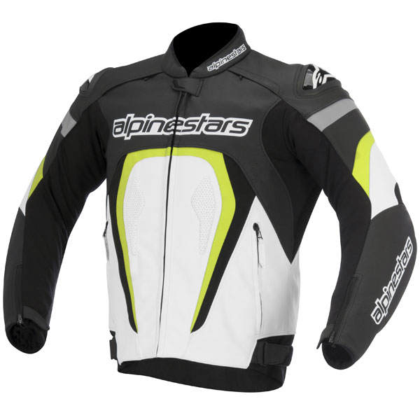Alpinestars Motegi Leather Jacket Black White Fluo Free Uk Alpinestars Motegi Leather Jacket Black White Fluo Thumb 0