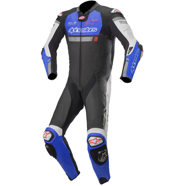 Image of Alpinestars Ignition 1 Piece Suit - Black / Electric Blue / White
