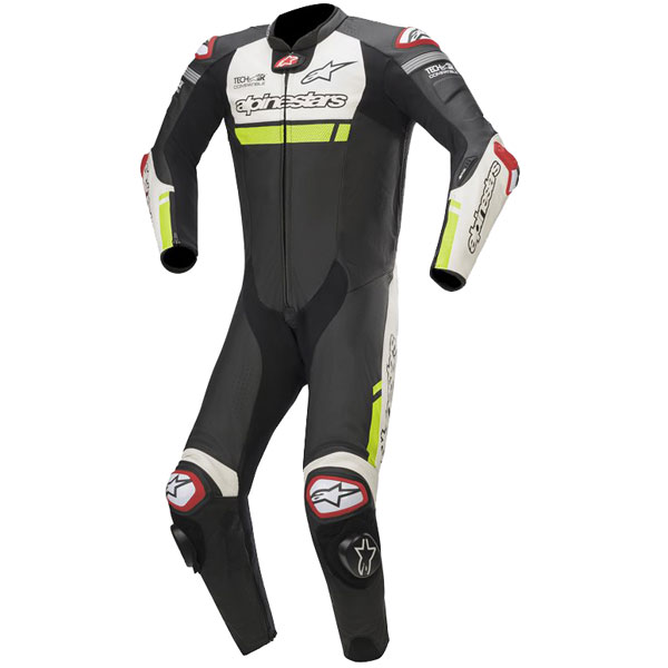 Image of Alpinestars Ignition 1 Piece Suit - Black / White / Yellow Fluo