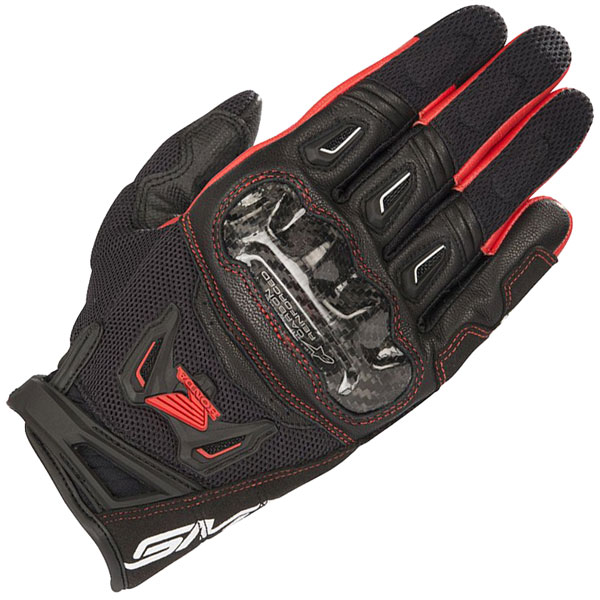 Image of Alpinestars Honda SMX-2 Air Carbon V2 Leather Gloves - Black / Red