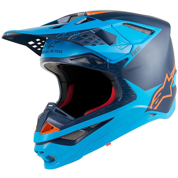 Image of Alpinestars Supertech M10 Meta - Black / Aqua / Orange Fluo