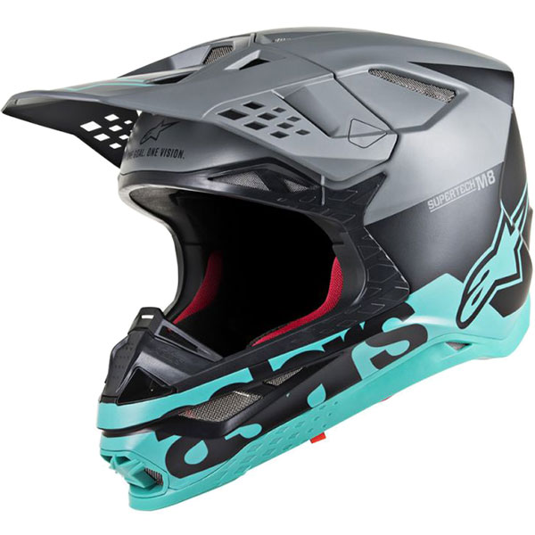 Image of Alpinestars Supertech M8 Radium - Black / Mid Grey / Teal