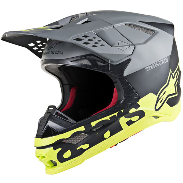 Image of Alpinestars Supertech M8 Radium - Black / Mid Grey / Yellow Fluo