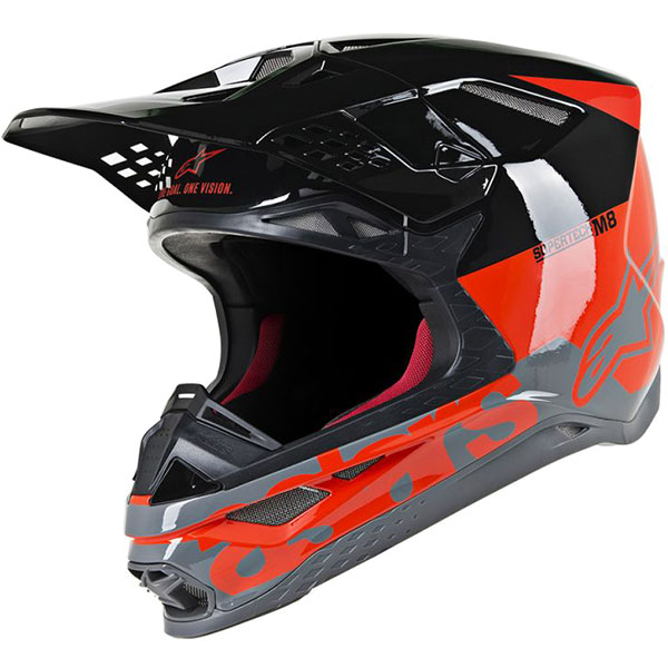 Image of Alpinestars Supertech M8 Radium - Red Fluo / Black / Mid Grey