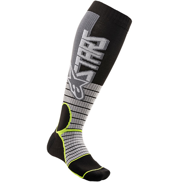 Image of Alpinestars MX Pro Socks - Cool Grey / Yellow Fluo