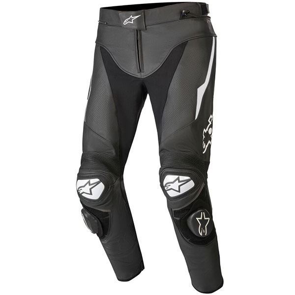 Image of Alpinestars Track V2 Leather Jeans - Black / White