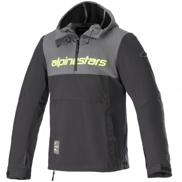 Alpinestars Sherpa Hoodie Tar Grey Black Yellow Fluo FREE UK DELIVERY
