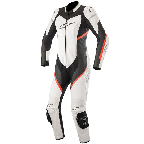 Image of Alpinestars Stella Kira 1 Piece Suit - Black / White / Fluo Red