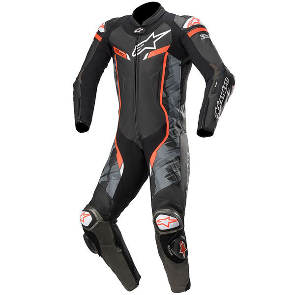 Image of Alpinestars GP Pro V2 Tech-Air 1 Piece Suit - Black Camo / Fluo Red