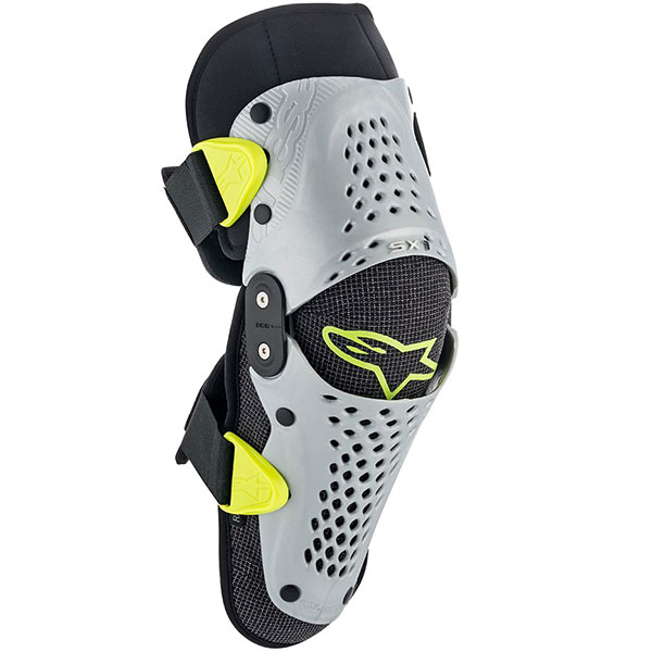 Image of Alpinestars SX-1 Youth Knee Protector - Silver / Fluo Yellow