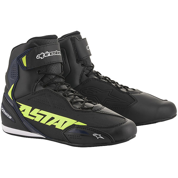 Image of Alpinestars Faster-3 Shoes - Black / Yellow Fluo / Blue