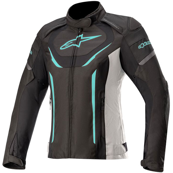 Image of Alpinestars Stella T-Jaws V3 Waterproof Textile Jacket - Black / White / Teal