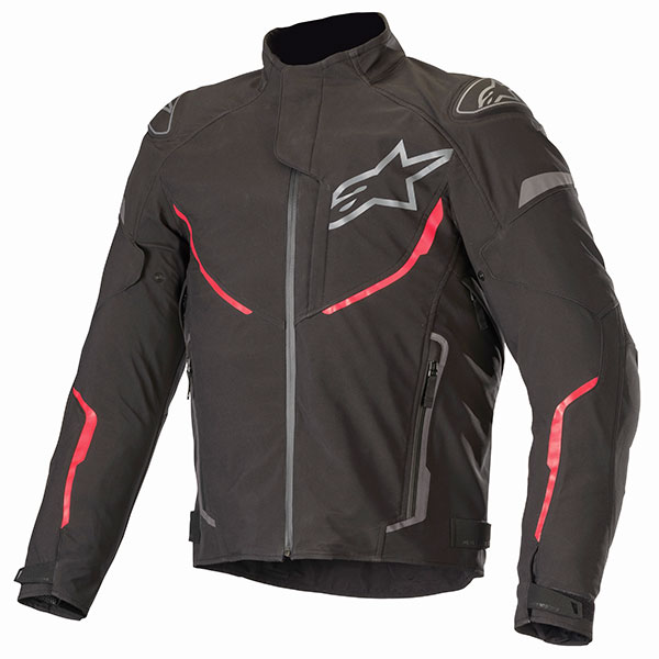 Image of Alpinestars T-Fuse Sport Waterproof Textile Jacket - Black / Fluo Red