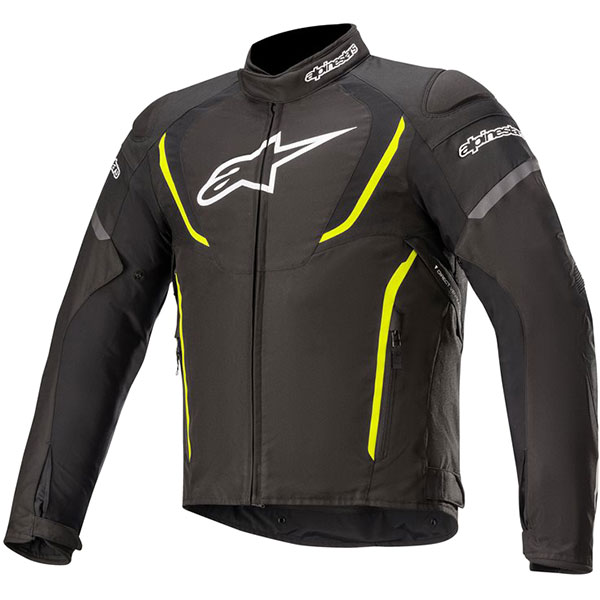 Image of Alpinestars T-Jaws V3 Waterproof Textile Jacket - Black / Yellow Fluo