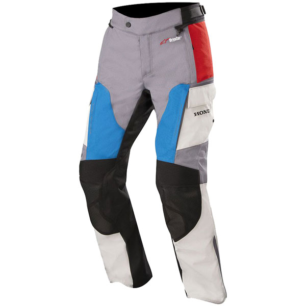 Image of Alpinestars Honda Andes V2 Drystar Textile Pants - Grey / Red / Blue