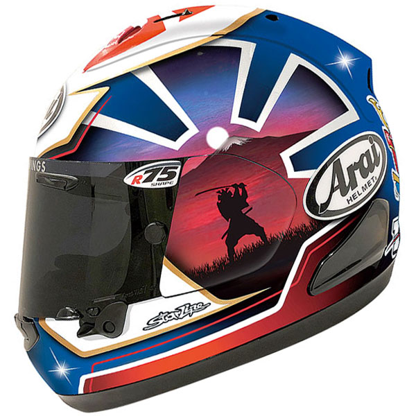 Image of Arai RX-7V Replica Helmet - Pedrosa Spirit Blue