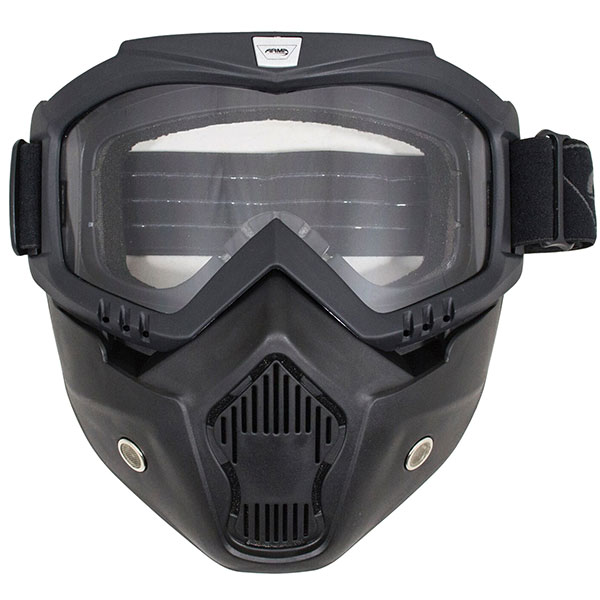 Image of ARMR Moto Urban Mask &amp; Goggles - Black