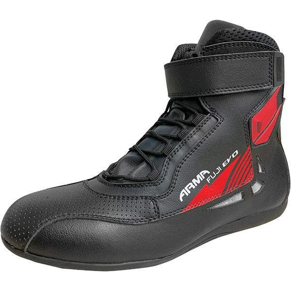 Image of ARMR Moto Fuji Evo Leather Boots - Black / Red