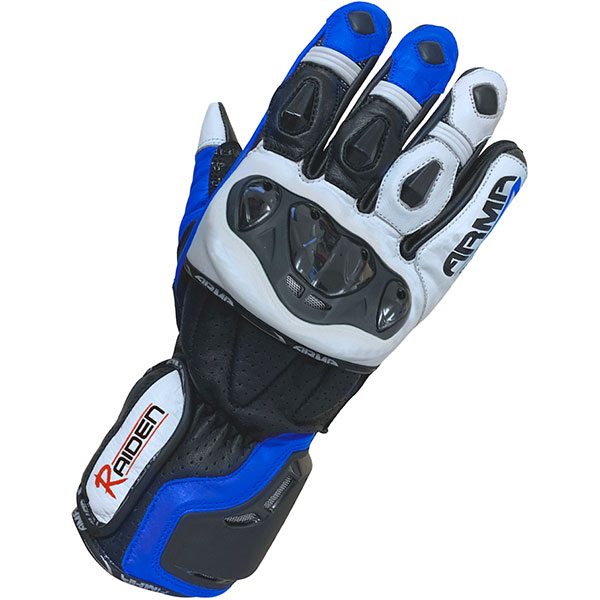 Image of ARMR Moto Raiden Leather Gloves - Black / Blue