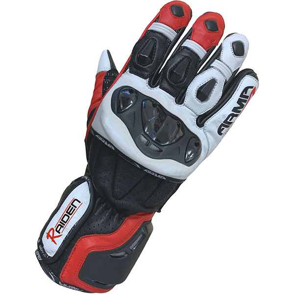 Image of ARMR Moto Raiden Leather Gloves - Black / Red