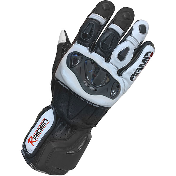 Image of ARMR Moto Raiden Leather Gloves - Black / White