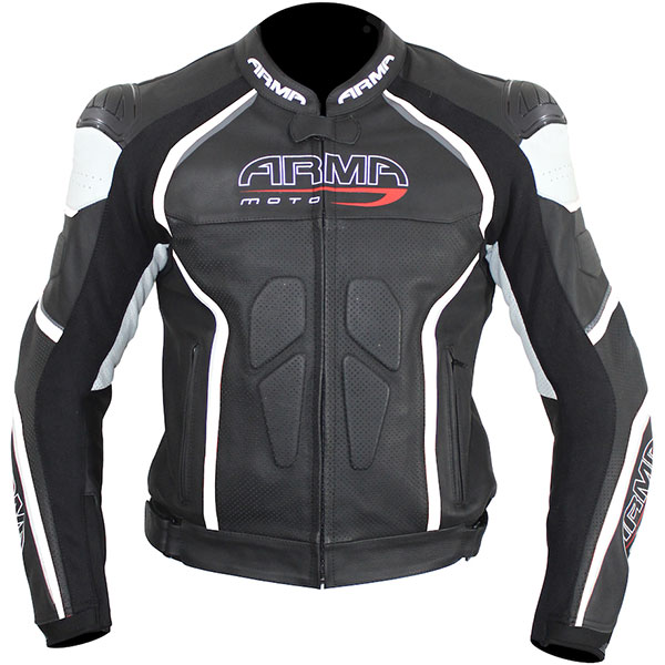 Image of ARMR Moto Harada R Leather Jacket - Black / White