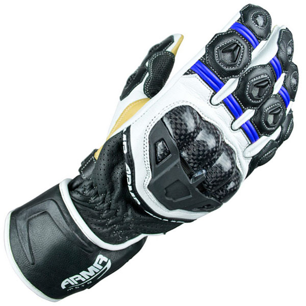 Image of ARMR Moto S470 Glove - Blue / White / Black