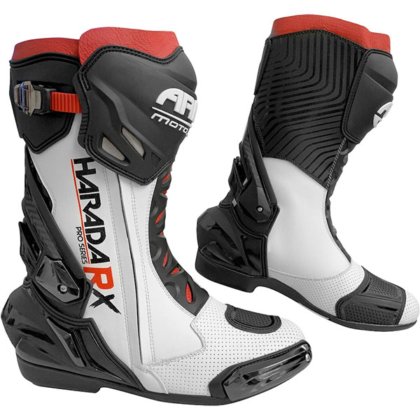 ARMR Moto Harada RX Textile Boots White Black FREE UK DELIVERY