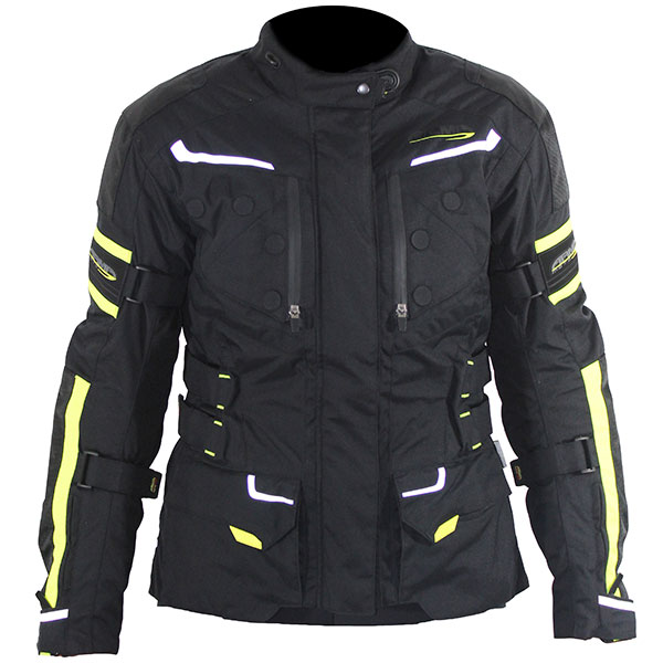 Image of ARMR Moto Ladies Kumaji Jacket 2 - Black / Fluo Yellow