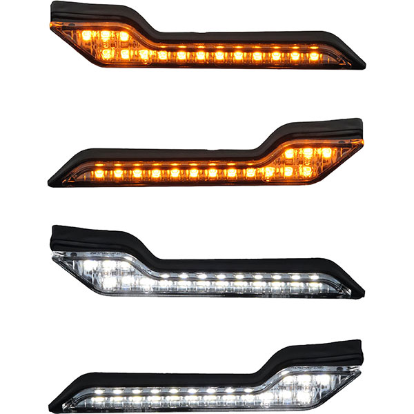 Bark busters with turn outlet signals