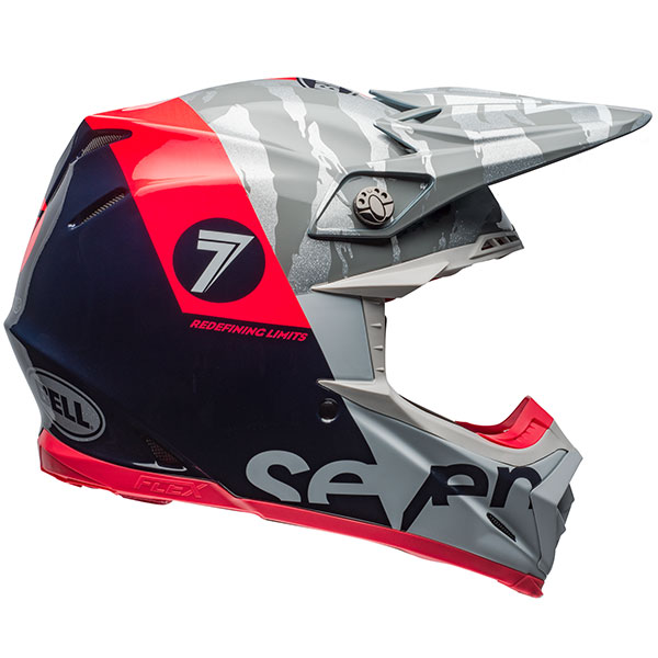 Image of Bell Moto 9 Flex Seven - Zone Gloss Navy / Coral