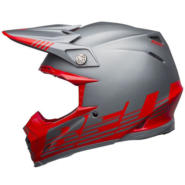 Image of Bell Moto 9 Flex Louver - Matt Grey / Red