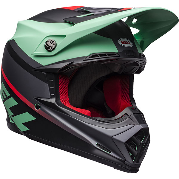 black and green dirt bike helmet