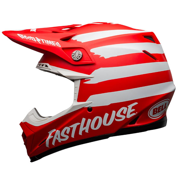 Image of Bell Moto 9 Mips Fasthouse Signia - Matt Red / White