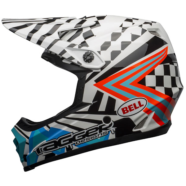 Image of Bell Moto 9 Mips Kids Check Me Out - White / Black