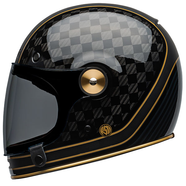 Image of Bell Bullitt Carbon - Roland Sand Design Check It Helmet Matt / Gloss Black