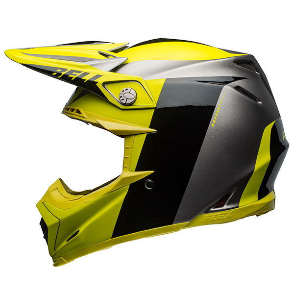 Image of Bell Moto 9 Flex - Division Matt / Gloss / Black / Hi Viz / Grey