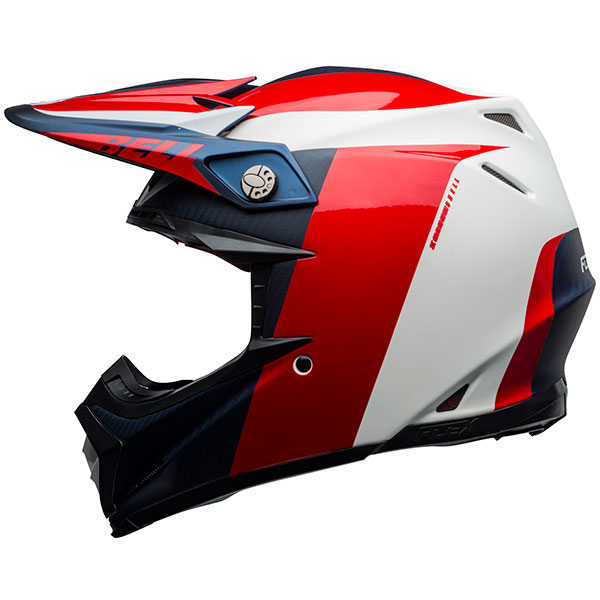 Image of Bell Moto 9 Flex - Division Matt / Gloss / White / Blue / Red