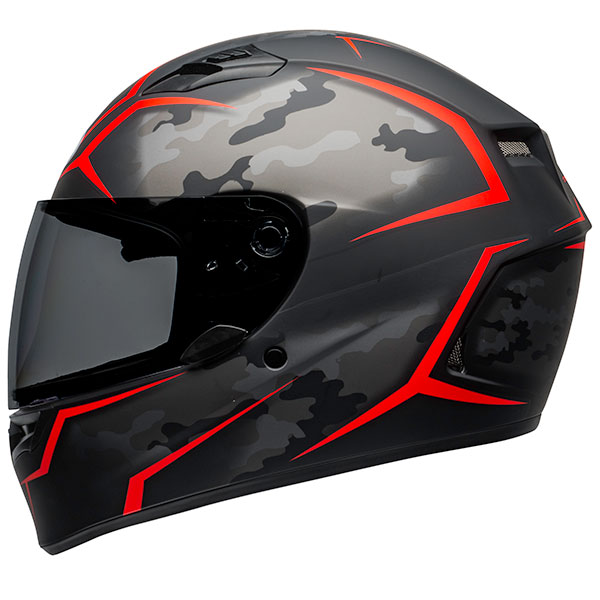 Image of Bell Qualifier - Stealth Camo Matt Black / Red