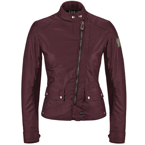 Image of Belstaff Ladies Bradshaw Wax Textile Jacket - Cardinal Red