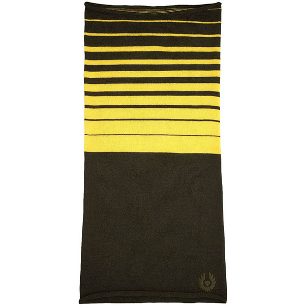 Image of Belstaff Mountain Mile Neck Warmer - Charcoal / Yellow