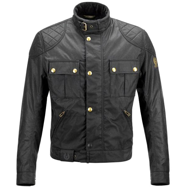 Image of Belstaff Brooklands Wax Textile Jacket - Black