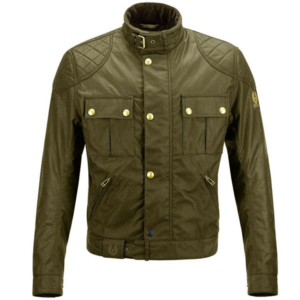 Image of Belstaff Brooklands Wax Textile Jacket - Woodland