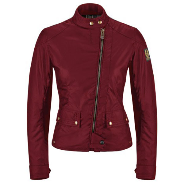 Image of Belstaff Ladies Bradshaw Wax Textile Jacket - Racing Red