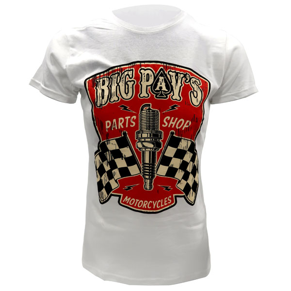 Image of Big Pav's Parts Shop Ladies T-Shirt - White