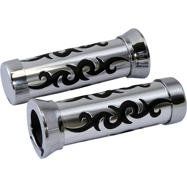 Bike It Chrome Tribal Cushion Grips SPORTSBIKESHOP