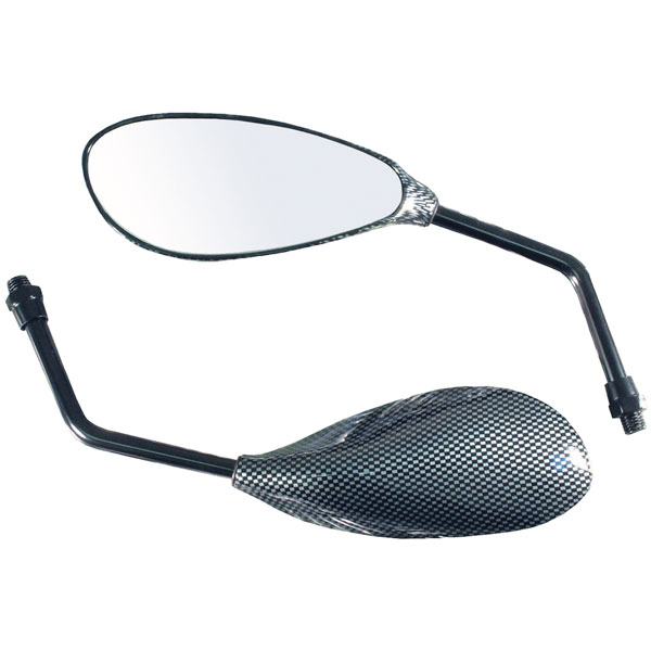 Image of Bike It F3 Handlebar Universal Mirrors - Carbon Effect