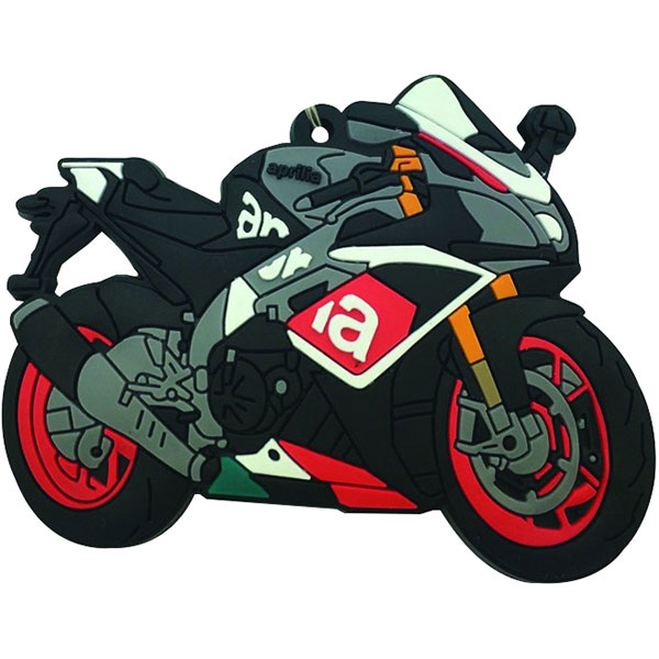 Image of BikeTek 2D Rubber Motorcycle Keyfob - Aprilia RSV Mille